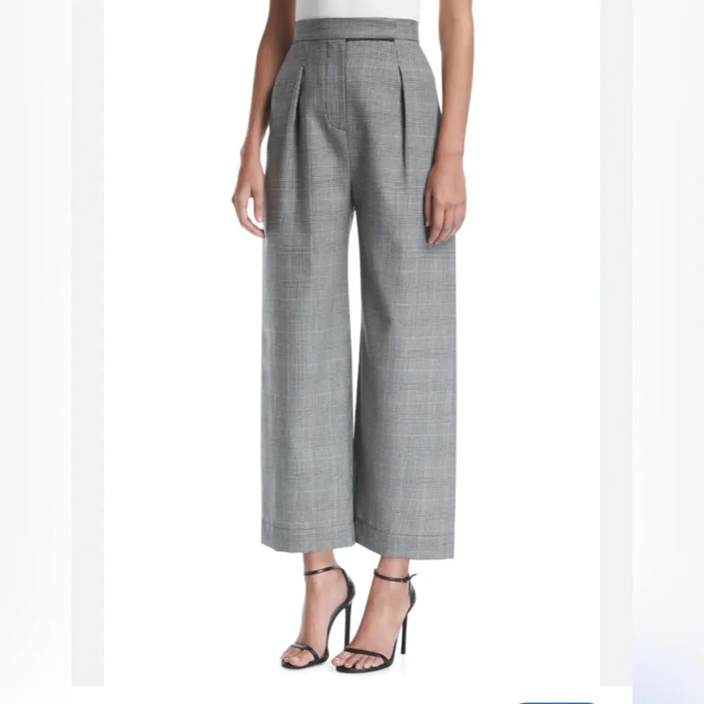 Solace London Delphine High-Waist Wide-Leg Wool Trousers SZ 6 NWOT